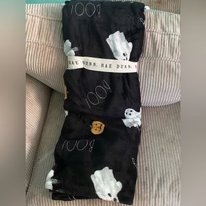 Rae Dunn Ghost and Pumpkin boo black throw Halloween blanket